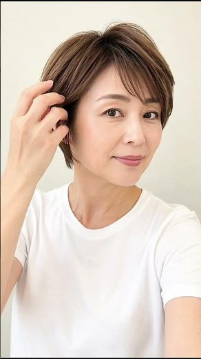 50代に似合う前髪ありショートヘア #ショートボブ #ショートヘア #前髪 #前髪ありショートヘア #50代