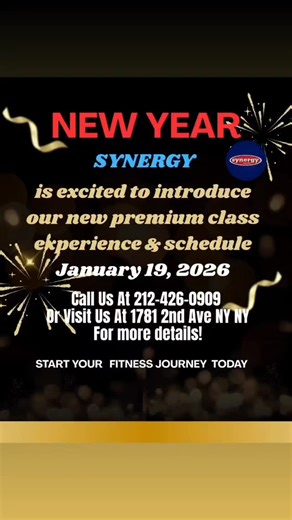 Synergy is excited to introduce group class starting January 19, 2026. Start Your Fitness Journey Now today. #new #groupclasses #Hardwork #discpline #synergyfitnessclubsny | Synergy Fitness Clubs