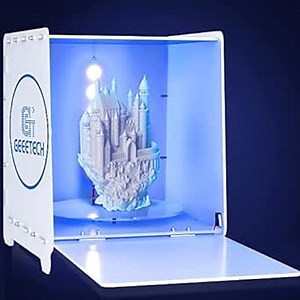 Geeetech Large UV Curing Box for Resin Models 405nm UV Curing Light Box with 360° Turntable UV Cure Station with Timer Suitable for SLA/DLP/LCD UV Model Curing Size φ 9.8 x 9.8 inch