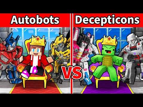 JJ and Mikey: TRANSFORMERS KINGS BATTLE in Minecraft - Maizen