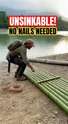 Making Raft From Bamboo।UNSINKABLE!।NO NAILS NEEDED।#shorts #usa #survival