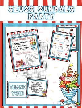 Seuss Sundae Party | Ice Cream Party Planning Pack | Parent Letter + | All Ages