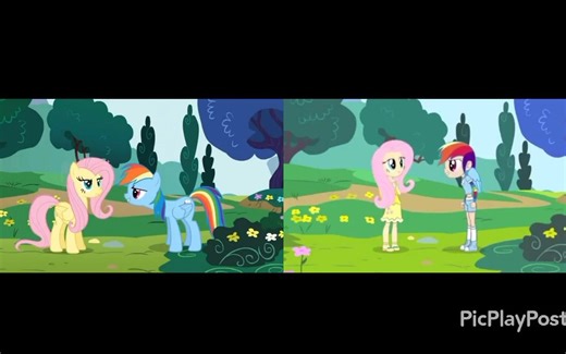 Fluttershy's 'yay'- MLP vs MLH version