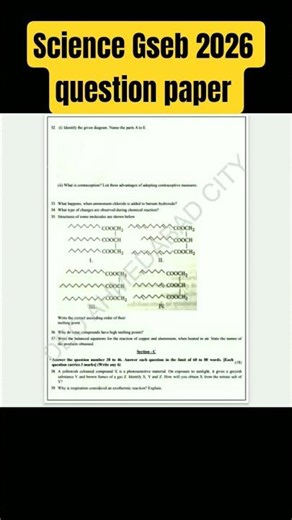 2026 Gseb Science 10 Question paper #science #shorts #gseb