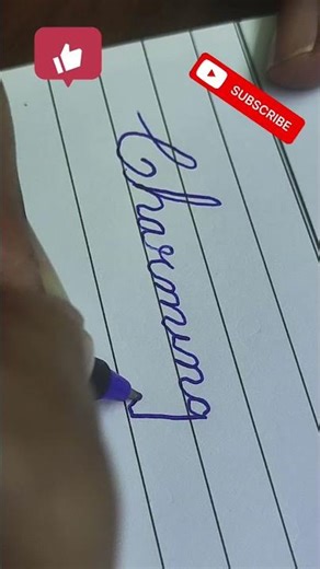 how to write 'charming' in beautiful cursive handwriting#shorts#learning