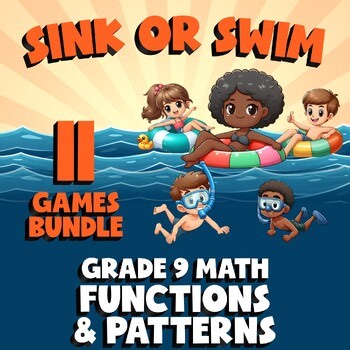 11 SINK OR SWIM Math Games - Functions & Patterns - Grade 9 Review Activity