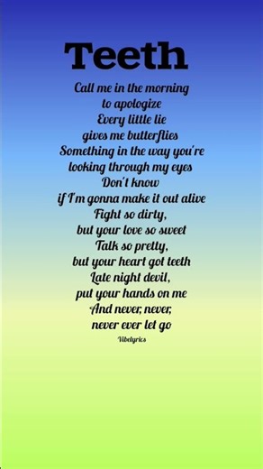 TEETH SONG LYRICS #shorts #vibelyrics #teeth #5sos #lukehemmings #trendingshorts #songlyrics #lyrics
