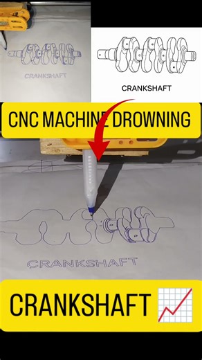 #CrankshaftDrawing#CNCDrawingMachine#EnginePartsArt#MechanicalLineArt#CNCPlotterDrawing
