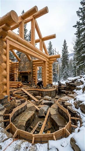 Building a Luxury Alpine Spa Lodge Timelapse | DIY & Crafts