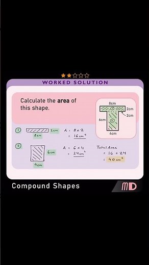 Calculating the AREA of a COMPOUND SHAPE #math #maths #mathematics#mathsshorts #mathstricks