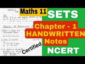 Sets Handwritten Notes pdf Class 11 | Mathematics by Saalik Sir, NCERT
