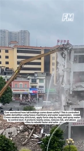 How Controlled Building Demolition Works #shorts #machine #technology #innovation #engineering