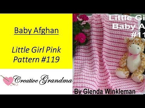 How To Crochet - Little Girl Pink Baby Afghan (EASY) Free Pattern / Tutorial