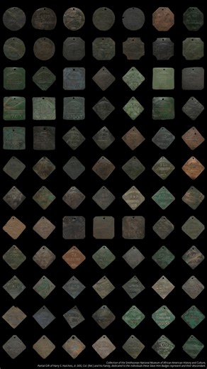 Our museum has recently acquired what is thought to be the largest and most complete set of historic Charleston Slave Badges. This collection includes 146 rare badges dating as far back as 1804. It also features badges with makers’ marks. Two with personalized inscriptions that tell the historical significance of Charleston Slave Badges. The Slave Badge system was initially legally instituted in Charleston in 1783 as a form of control and a source of profit. The badge system required that enslav