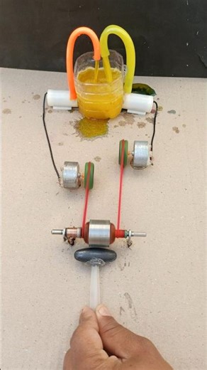 डीसी आर्मेचर से मिनी जनरेटर मोटर घूम के दो एक साथ में वाटर पंप चला।new project 2026