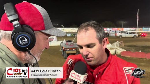 The Atomic Speedway Sprint Car Friday feature goes to Cole Duncan on the Night the Stars Come Out. | C103 Dirt Racing Tour