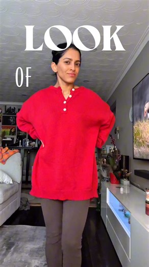 Priya Ravinder on Instagram: "Women’s Soft Solid Color Henley Collar red Sweater Top from @linentoday.official Made from a wool-viscose blend — soft, warm, smooth, and breathable. Colorfast fabric that won’t fade after washing. #linentoday #naturalcomfort #christmassweater #sweaterweather"