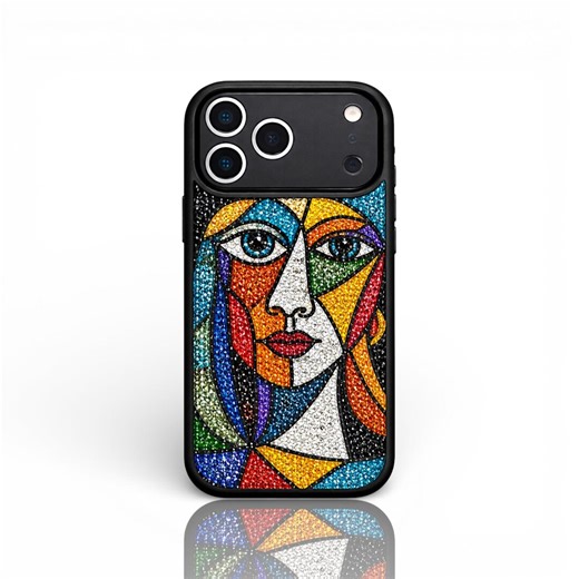 Rhinestone Picasso Abstract iPhone 17 Pro Max Phone Case, Crystals Bling Cover for iPhone 15 16 17 Pro Max Air, Samsung S24 S25 Ultra - Etsy