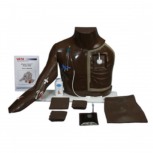 Chester Chest™ Vascular Access Simulator With Standard Arm, Dark