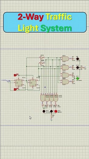 Smart Traffic Light Using Logic Gates 🚦#electrical #electricalengineering #circuits