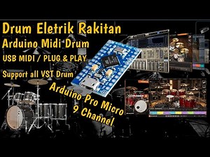 Tutorial Drum Eletrik Rakitan USB MIDI Plug & Play (Arduino Pro Micro Midi Drum 9 Channel)
