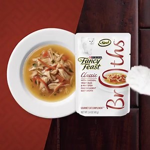 756K views · 3K reactions | Fancy Feast Broths with Chicken is the newest way to wow your cat. Turn mealtime into wow time with lickable, loveable broths. | Purina Fancy Feast | Facebook