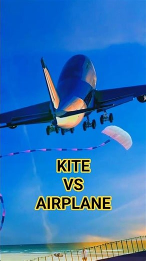When a Kite Meets an Airplane Mid-Air 😱🪁✈️ #kite #kiteflying #airplane #airbus