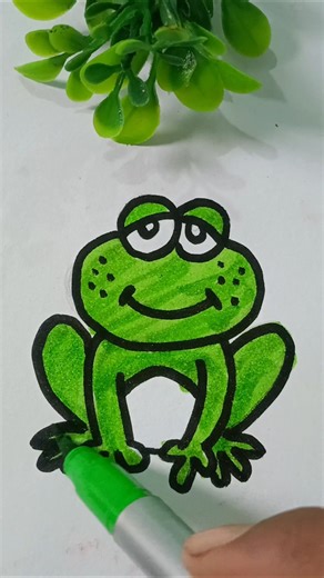 EASY FROG DRAWING IDEA 🐸🐸🐸#shorts #youtubeshorts #art