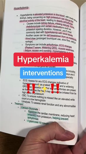 Hyperkalemia interventions in the ER #newgradernurse #emergencynurses #ernursing #emergencydepartment #ernursingtip #ernurses #emergencynurse
