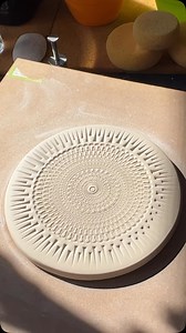 Spike Darting technique using a big and small letter stamp edge. The possibilities are endless for how texture can be applied to porcelain. Pressed with Intention #stamping #artreels #artvideos #potteryprocess #textureinclay #textures #functionalceramics #studiopottery | Bill Schwenzer