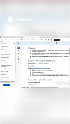 [PREPA 1 - 2025/2026][Informatique] TD: Manipulation des itérables et coût algorithmique | FreeAcademy