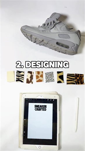 Sneaker Crafted Store on Instagram: "Designing is a very enjoyable stage of creating custom sneakers. It is thanks to our imagination and ideas for combining materials and colors that a unique and one-of-a-kind piece is created. We will try to create something inspired by pony hair leather with animal prints that are available in our store. Additionally, you will find ready-made graphics there for creating your own design sketches. If you’ve already decided on the design you want to create, you 