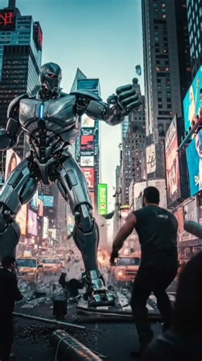 A giant man fighting with a giant robot #dreamscreenai #lifeisbutadream #madeindreams
