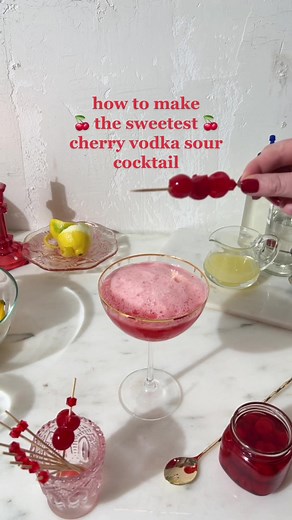 Cherry Sours Cocktail Recipe for Valentine's Day Delight