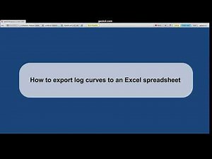 How to export well log curves to Excel