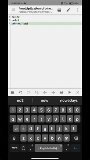 Multplication of a two numbers. #python #pythontutorial #pythonforbeginners #pythonprogram #shorts