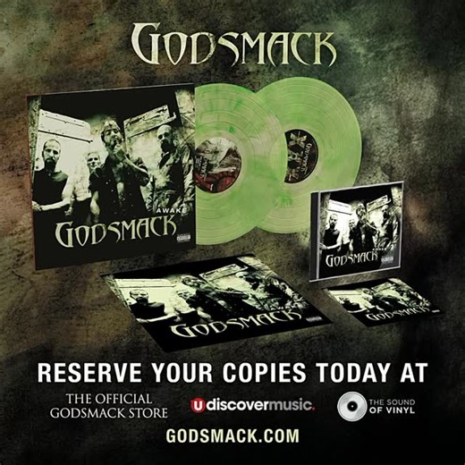 Godsmack on Instagram: "We are celebrating 25 Years of AWAKE with a special 25th Anniversary Limited Ed. Deluxe 2LP Color Vinyl and CD! This commemorative edition includes a special holographic lithograph of the cover art and features five bonus tracks, including “Why,” which was featured on the Any Given Sunday soundtrack and a cover of Black Sabbath’s song “Sweet Leaf.” 🟢 Reserve your copy today by pre-ordering at the Official Godsmack Store, @udiscovermusic or @thesoundofvinylus at the 🔗 LI