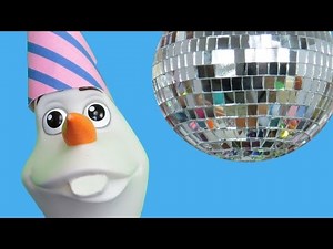 OLAF's Surprise Birthday Party organized by ELSA & ANNA! Cake, gifts, dance, fun!