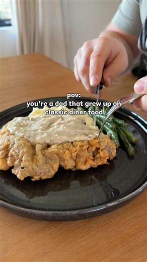 Zach Bates on Instagram: "You just can’t beat classic diner food, and this country fried steak will take you back to one of your childhood favorites. Crispy, crunchy, chicken fried steak with peppery white gravy. The ultimate diner food or family dinner. INGREDIENTS • 2-3 cube steaks or tenderized steaks Seasoned Flour • 2½ cups all-purpose flour • 1/4 cup cornstarch • 2 tsp kosher salt • 1½ tsp black pepper • 1½ tsp garlic powder • 1 tsp onion powder • ½ tsp paprika Buttermilk Wash • 3 eggs • ¾