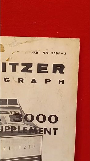 Wurlitzer Jukebox Repair Manual 1970s Model 3000 #wurlitzer #jukebox #manual