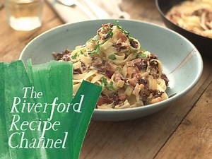 Radicchio and Bacon Pasta. Sweet onions, salty parmesan, crisp, smoky bacon and a little cream temper radicchio’s pleasant bitterness. If you are particularly fond of its sharpness, use two heads rather than one. Find the full recipe here: http://bit.ly/2e6dlW6 Visit our YouTube channel to find more ideas for your veg box: http://bit.ly/2b3Olgh | Riverford