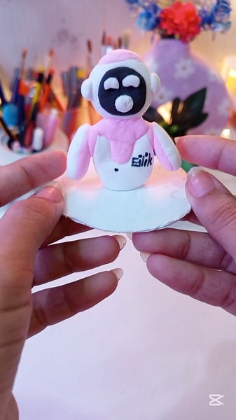 Diy mini robot with clay ✨🫶🏻 Subscribe if you like this video #shorts #youtube #clay