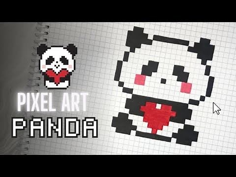 Pixel Art Tutorial: Drawing PANDA BEAR Step by Step