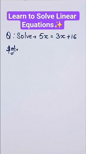 Solve Linear Equations in Seconds🔥 | Easy Method Explained | Infinity by Vishali #shorts #maths
