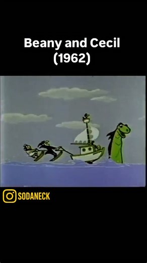 Sodaneck on Instagram: "Beany and Cecil, created by legendary animator Bob Clampett, is a beloved 1962 animated series that follows the adventures of Beany Boy and his friend Cecil the Seasick Sea Serpent as they face the mischievous schemes of Dishonest John. Known for its colorful animation, humor, and pioneering role in early television cartoons, the show remains a classic of 1960s American animation, influencing generations of animators and fans alike. #BeanyAndCecil #BobClampett #ClassicAni