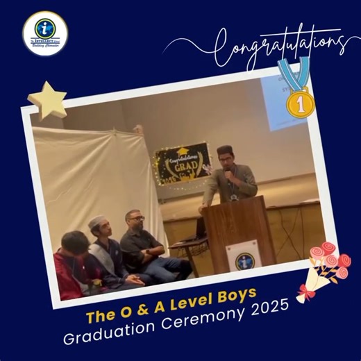 Alhumdulillah for new beginnings! 🎓 The O & A Level Boys Graduation Ceremony 2025 at The Intellect School was a joyous celebration of dedication, perseverance, and excellence! From uplifting speeches to deserving awards, we honored the outstanding accomplishments of our students and the tireless efforts of our teachers. A huge thank you to our graduates for their hard work, our teachers for their wisdom, and our parents for their unwavering support. Here's to the Class of 2025: May your future 