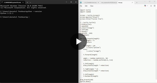 #python #turtlegraphics #recursion #fractalart #programming #computerscience #learningbydoing | Jannatul Ferdous