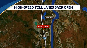 Open-road tolling lanes back open on I-93 in Hooksett