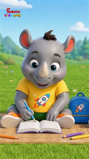 அம்மா ரைனோவின் அன்பு 🦏❤️ | Baby Rhino Song | Tamil Kids Rhymes | #shorts