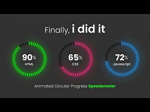 Animated Circular Progress Bar Speedometer using Html CSS & Vanilla Javascript | No Plugins